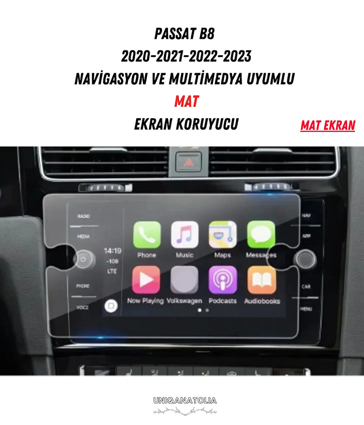 Passat B8 8.5 inç 2020-2023 Navigasyon ve Multimedya Uyumlu Mat Ekran Koruyucu