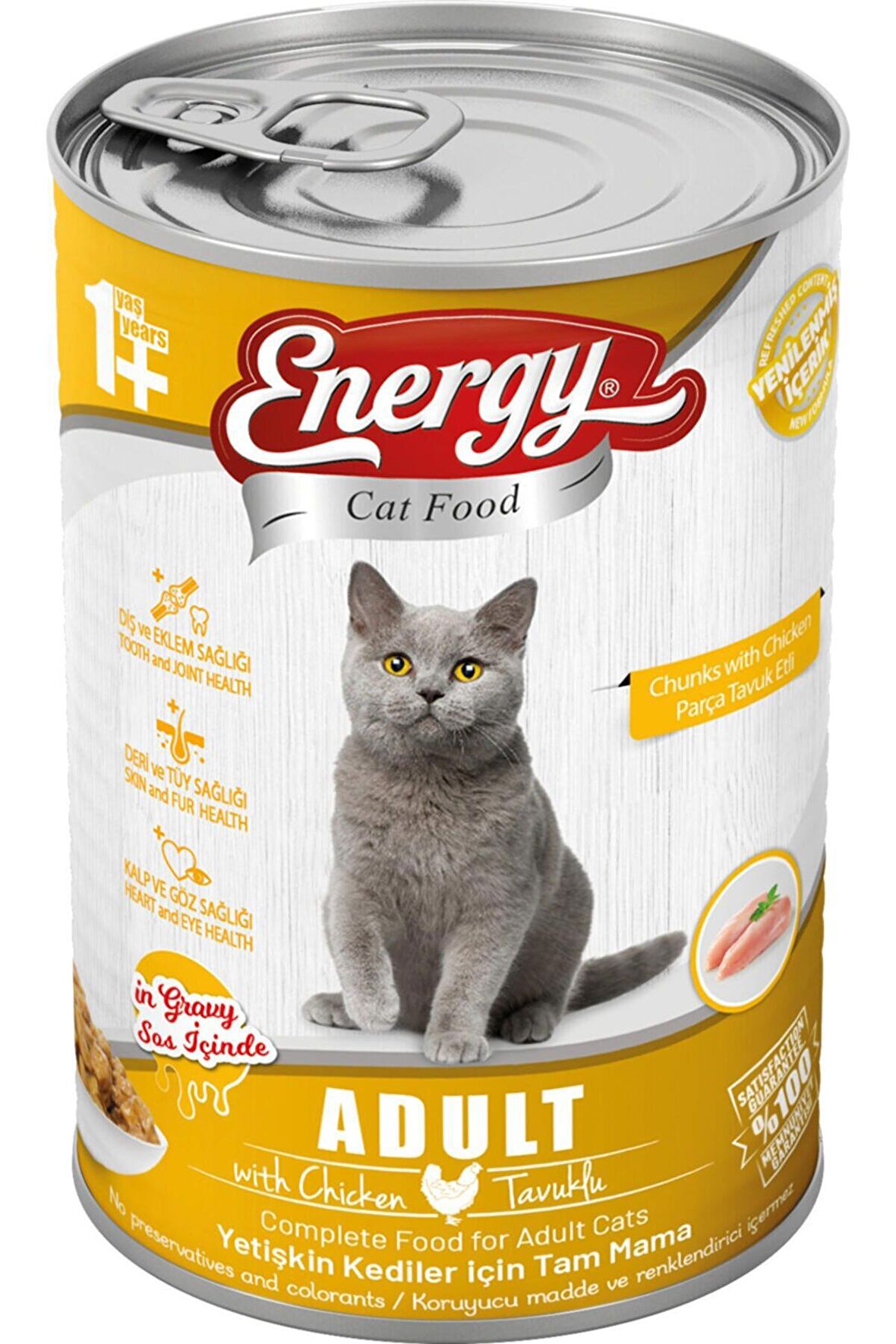 Energy Pet Food Energy Tavuklu Yetişkin Islak Konserve Maması 400 Gram 4 Adet