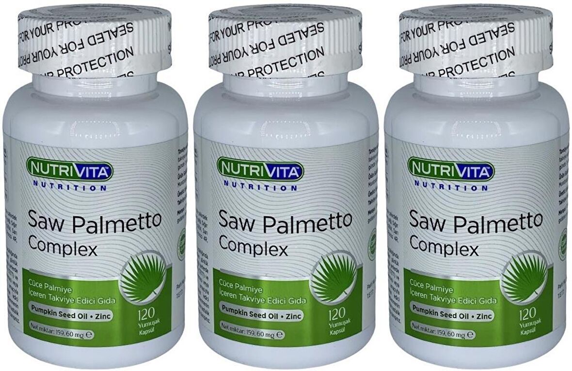 Saw Palmetto Complex 3x120 Yumuşak Kapsül Cüce Palmiye Kompleks Çinko
