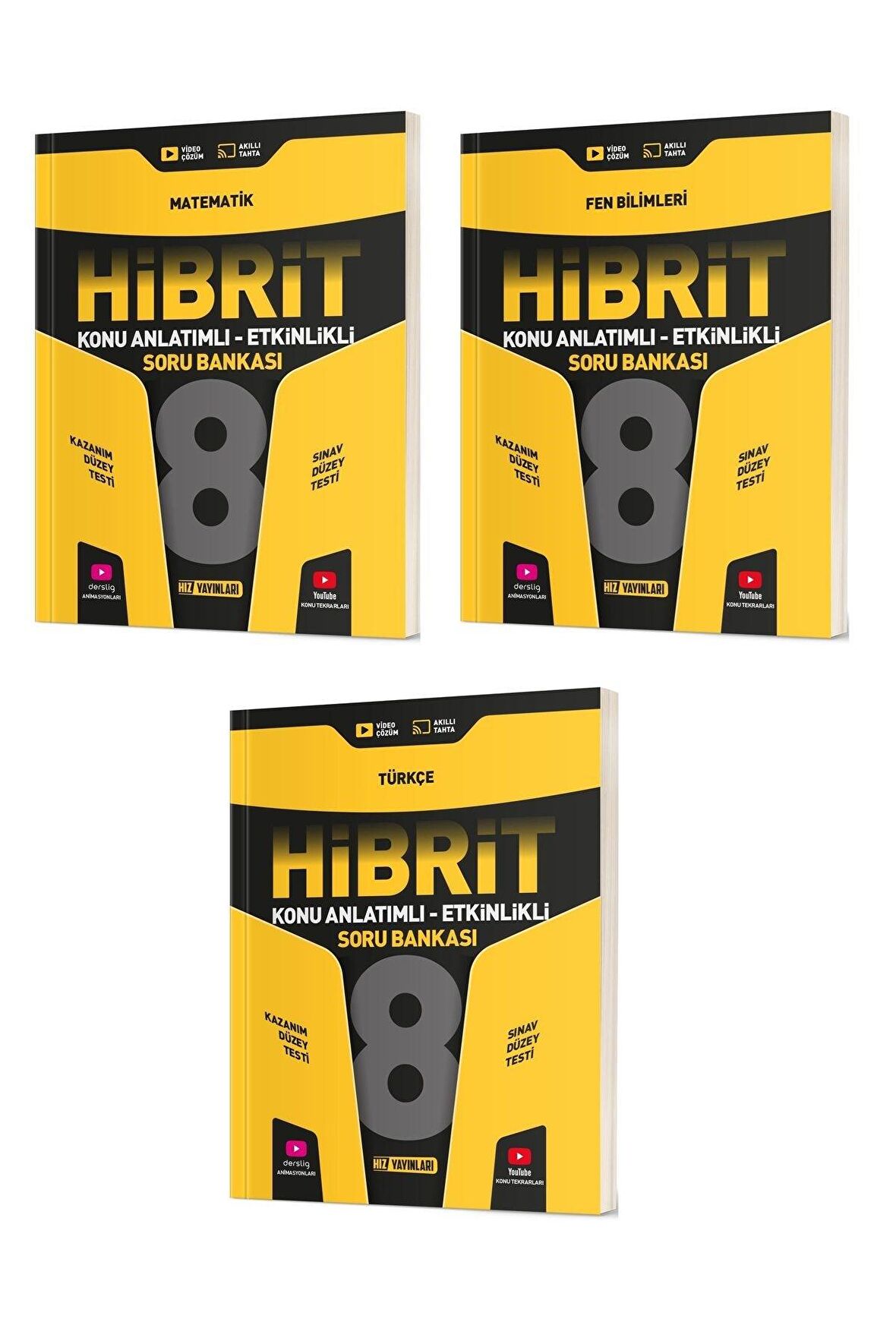 8. Sınıf Hibrit Matematik + Fen Bilimleri + Türkçe Soru Bankası (3 Kitap)