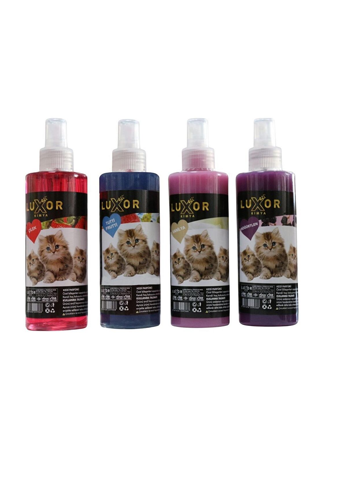 Luxor Kimya Kedi Parfümü Çilek - Tuttifrutti - Vanilya - Böğürtlen Aromalı 200 ml