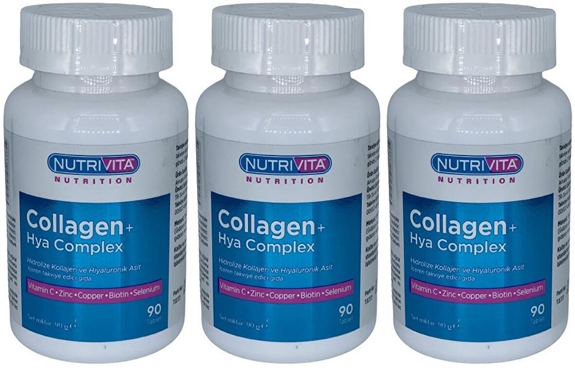 Collagen Hya Complex 3x90 Tablet Kolajen Hyaluronik Asit Kompleks