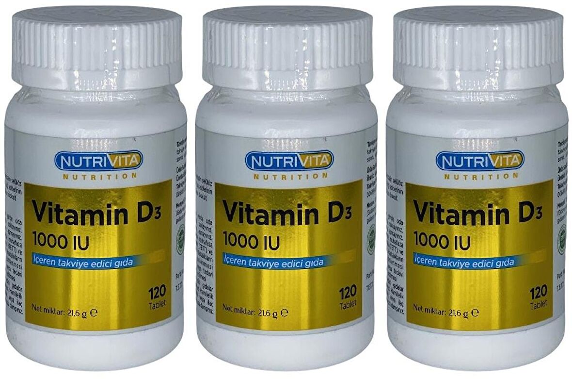 Vitamin D3 Vitamini 1000 IU 3x120 Tablet