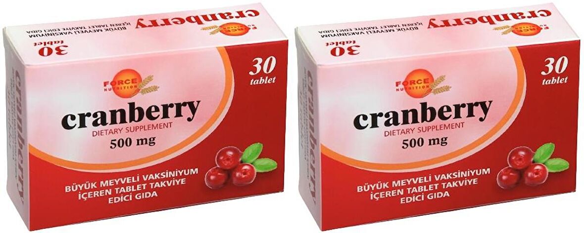 Cranberry 500 Mg 2x30 Tablet Büyük Meyveli Vaksiniyum