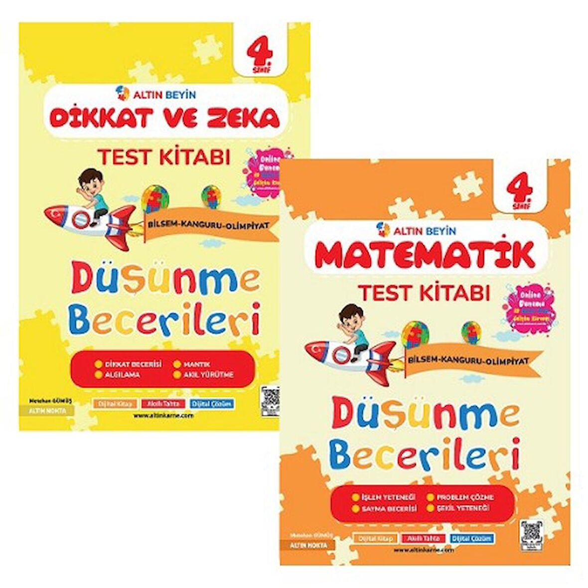 Altın Nokta Yayınları Altın Nokta 4. Sınıf Altın Beyin Matematik Test Kitabı ve Dikkat Zeka Test Kitabı