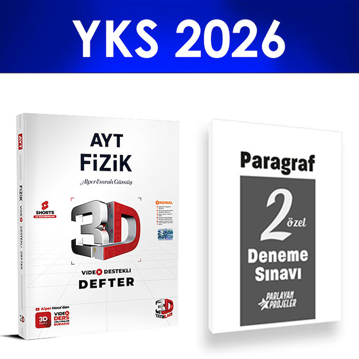 2026 AYT Fizik Video Ders Defteri 3D Yayınları Paragraf Deneme Hediye