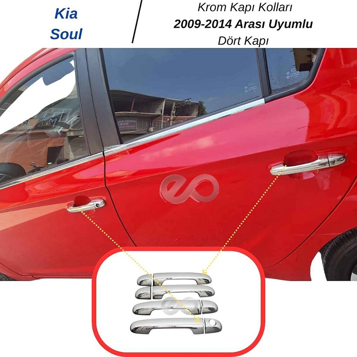 Kia Soul Krom Kapı Kolu 4 Kapı 2009-2014 Arası Uyumlu P. Çelik