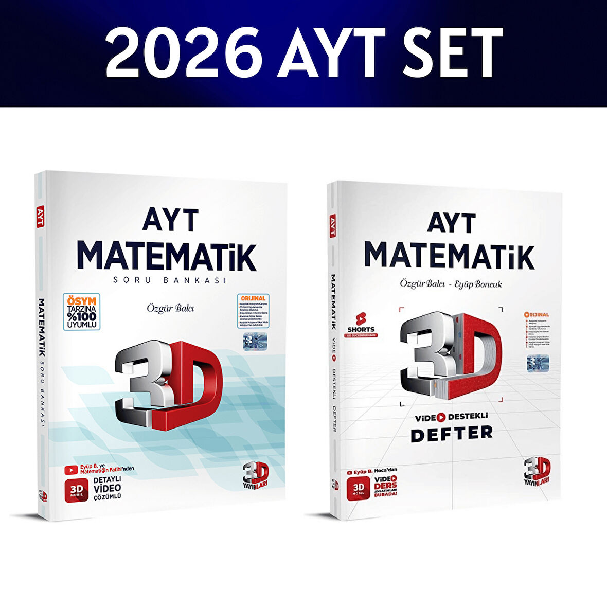 2026 AYT Matematik Video Defter - Soru Bankası Seti 3D Yayınları