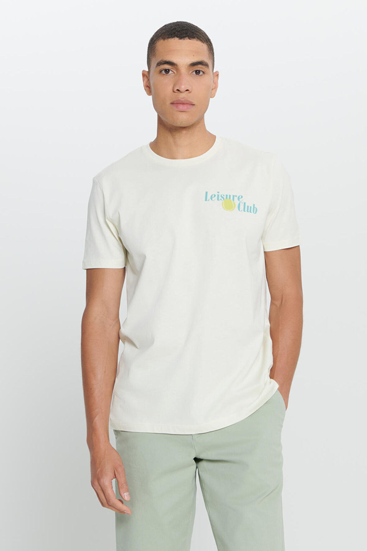 Standart Fit Normal Kesim %100 Pamuk Bisiklet Yaka Tişört