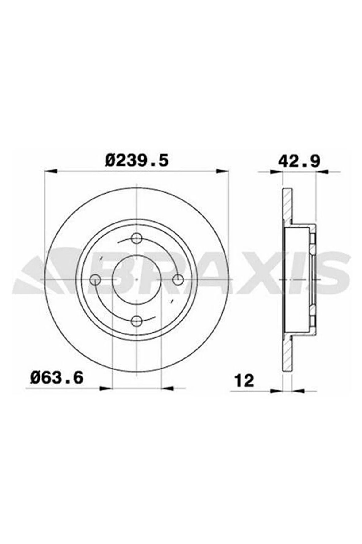 Fren Diski Ön Fıesta Iıı / Iv 89>000 Ford Ka 96>00 Mazda 121 Iıı 96>03 Olcu : (240 x 12 * 4b)
