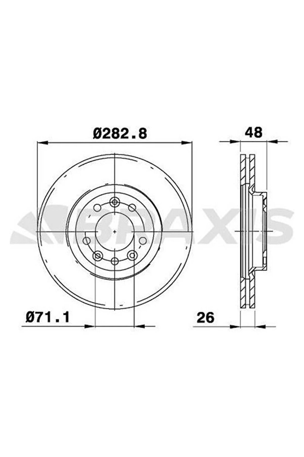 Fren Diski Ön 407 1.6hdı 1.8 2.016V 2.0hdı 04=> 607 2.0 00=> 508 10=> (283X26X5DLXHAVALI) / (Df4
