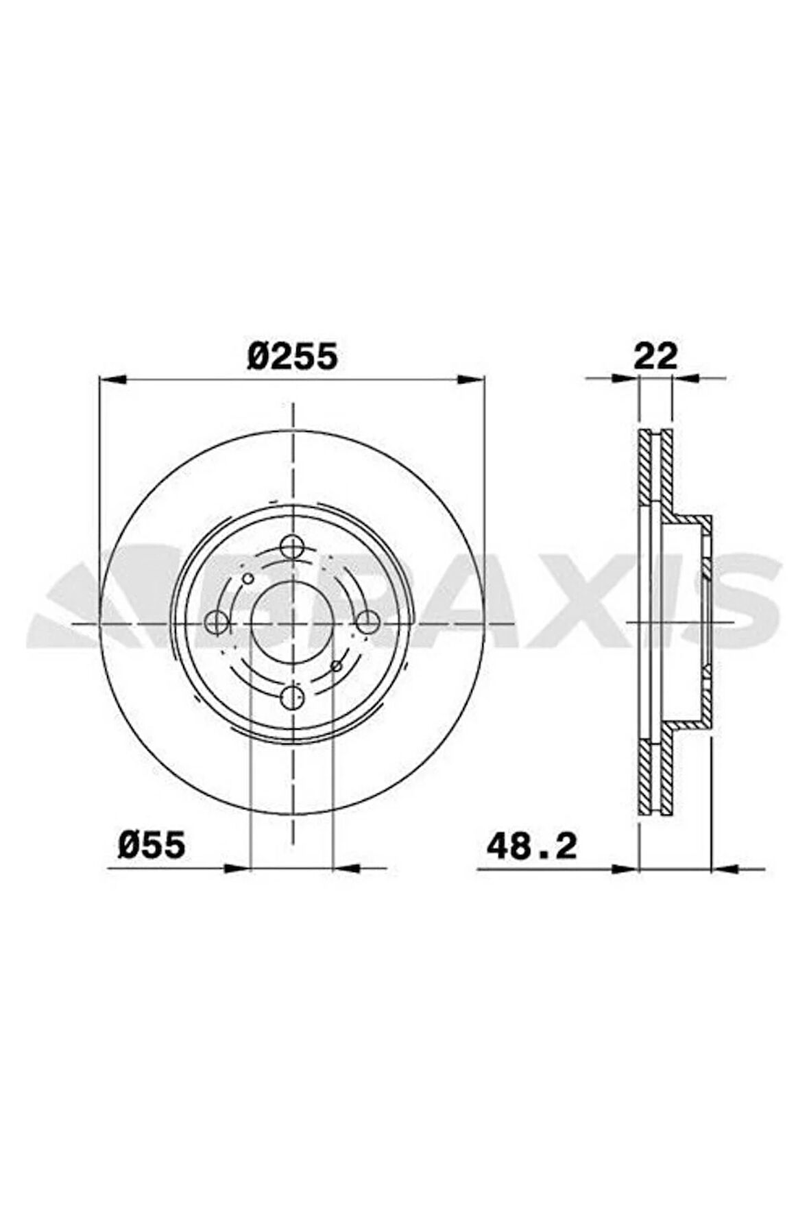 Fren Diski Ön Havalı Toyota Corolla 1.6 Enjeksyonlu 1992-2003 (AE100 AE101 AE111 Kasa) (255X4)
