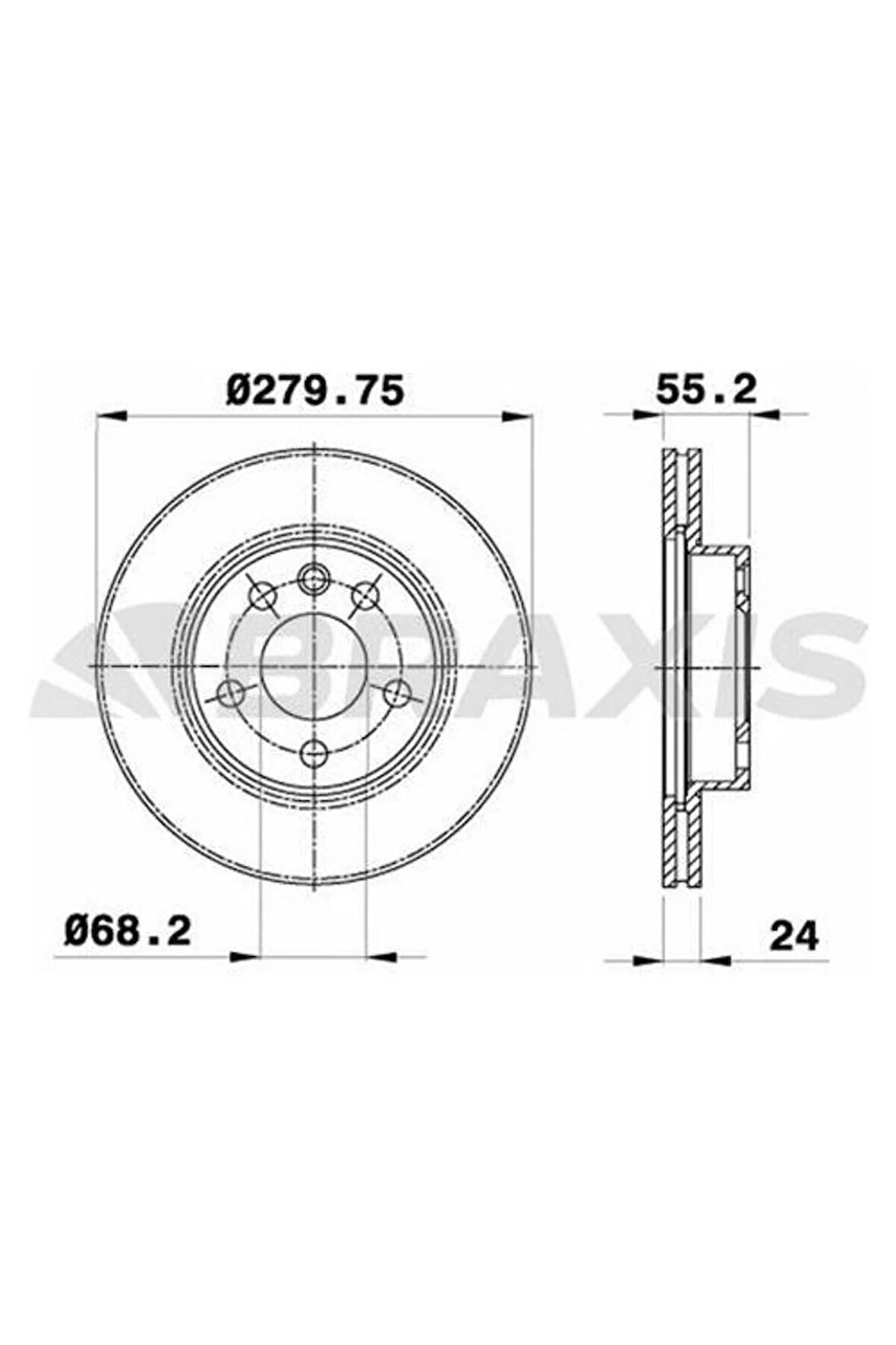 ON FREN DISK AYNASI HAVALI TRANSPORTER T4 1.9D / TD 2.4D 2.5TDI 96>03