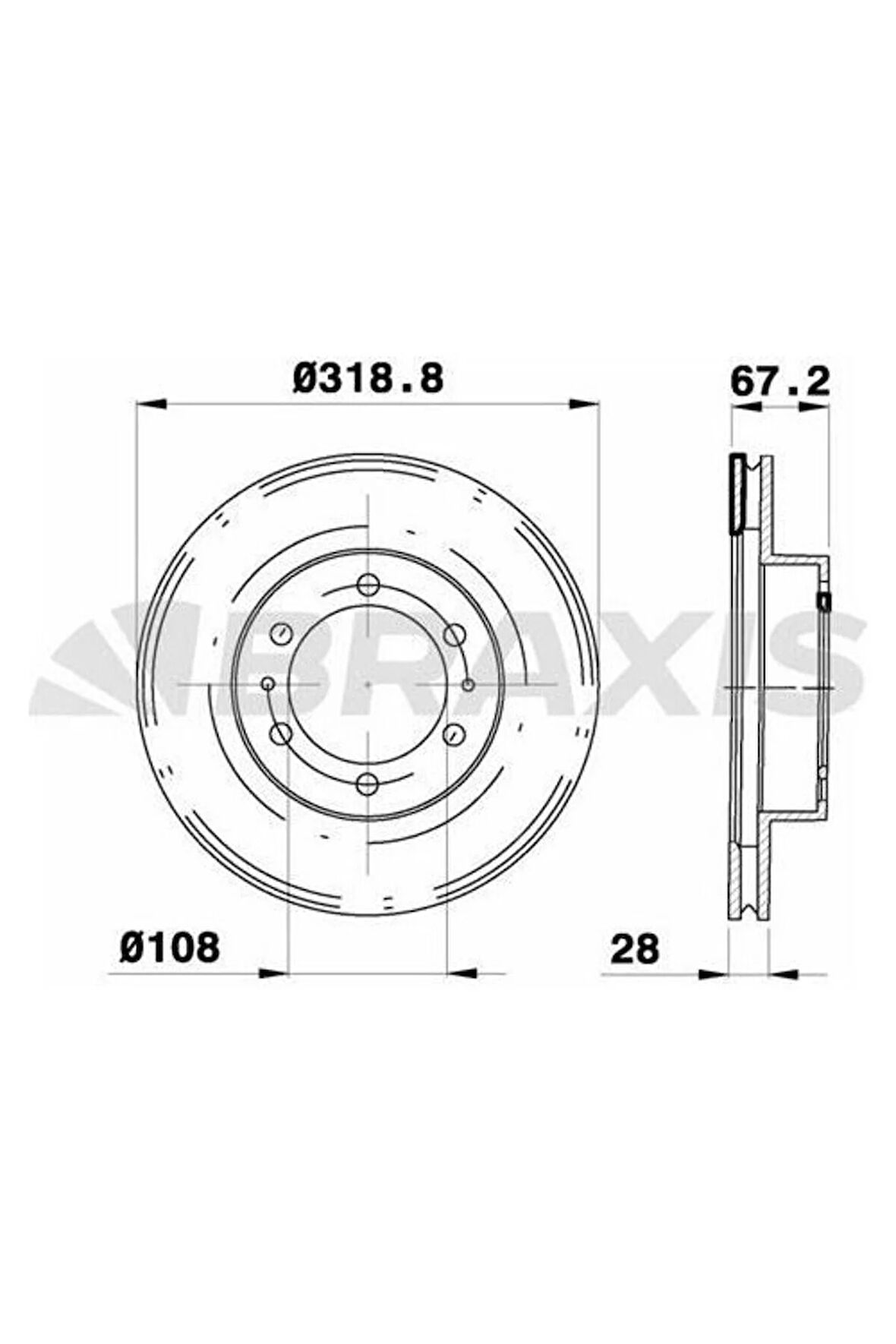 Fren Diski Ön Havalı Toyota Hılux 2.5 D4D 2005-> Hılux Vıgo 2015-> (319X6)