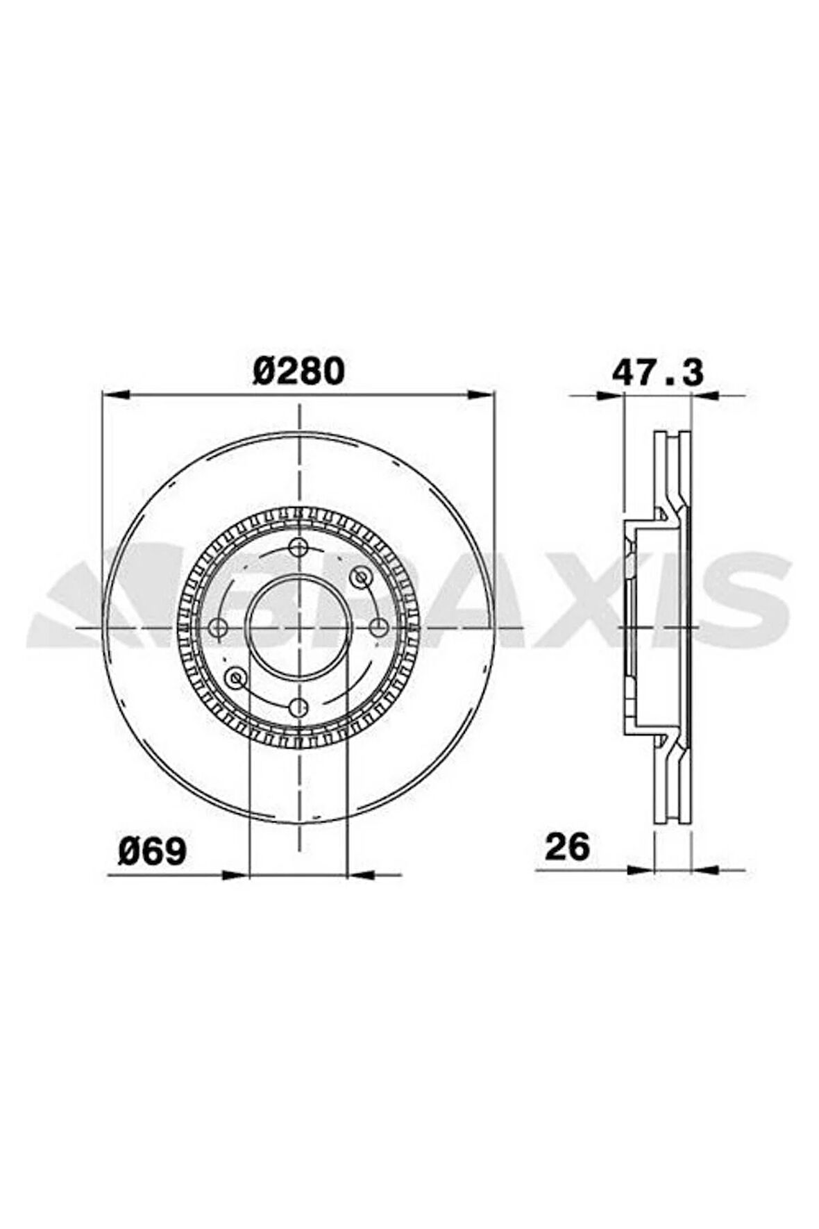 Fren Diski Ön Havalı Hyundaı Elantra 1.6 2.0 00-06 Sonata 2.0 01-04 Meganetıs 2.0 01-> (280X4)