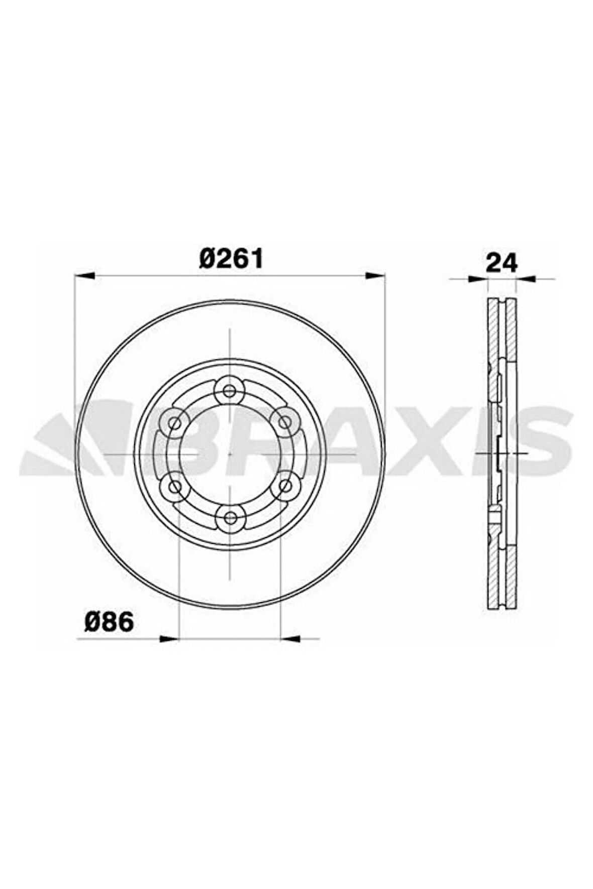 Fren Diski Ön Havalı Kıa Bongo K2500 Tcı 2004-> (261MM)