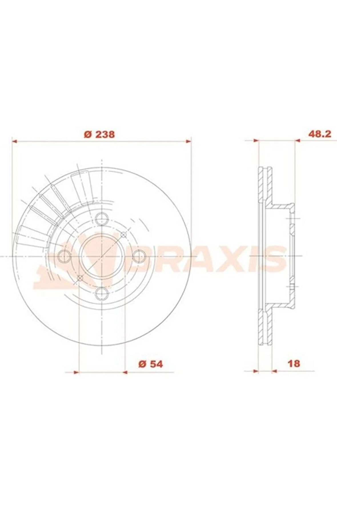 Fren Diski Ön Havalı Toyota Corolla 1988-1992 AE92 Kasa (238X4)