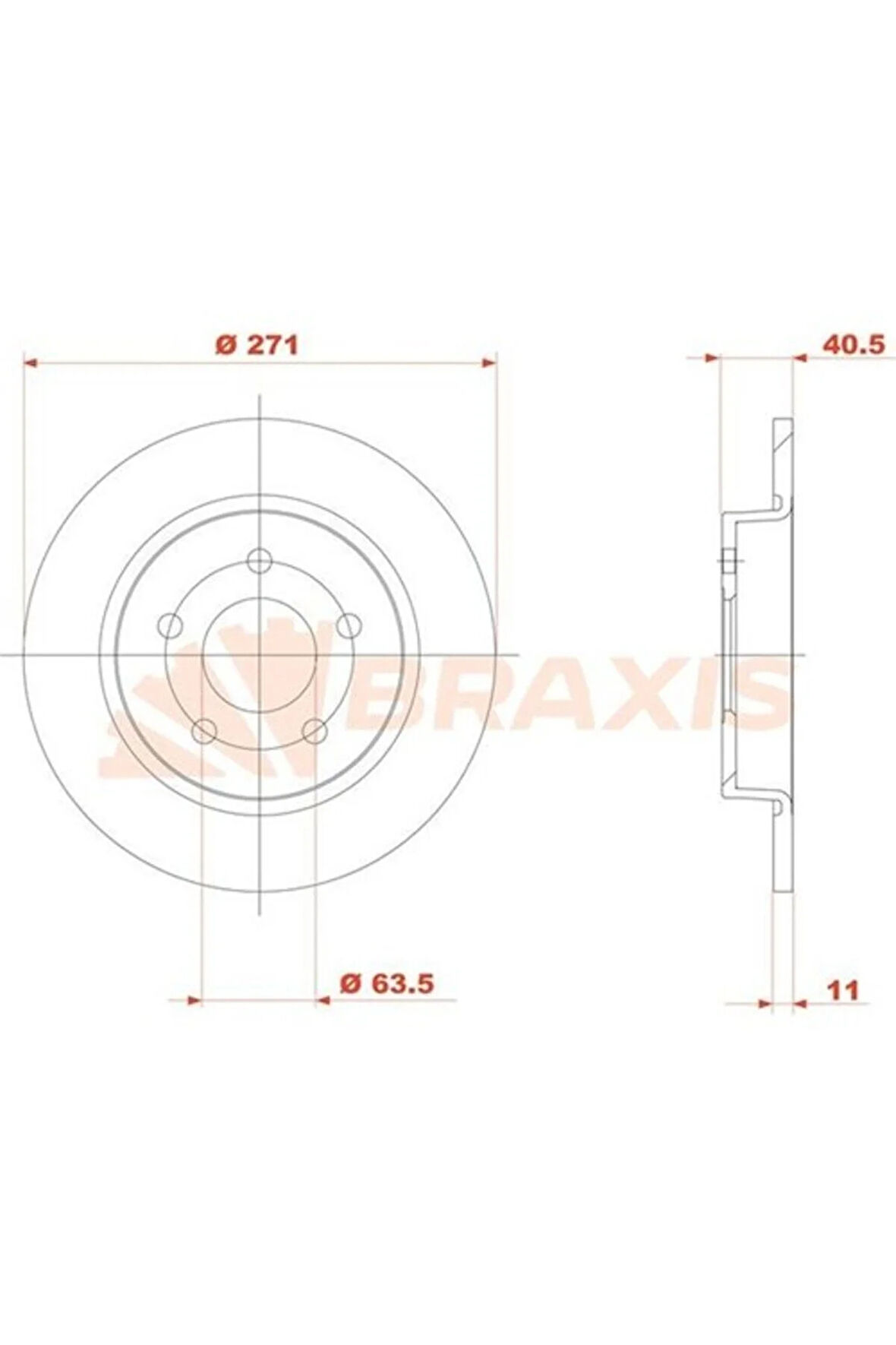Fren Diski Arka Focus Iıı Cb8 11>14 Focus Iııı Cew 14> Düz 271MM