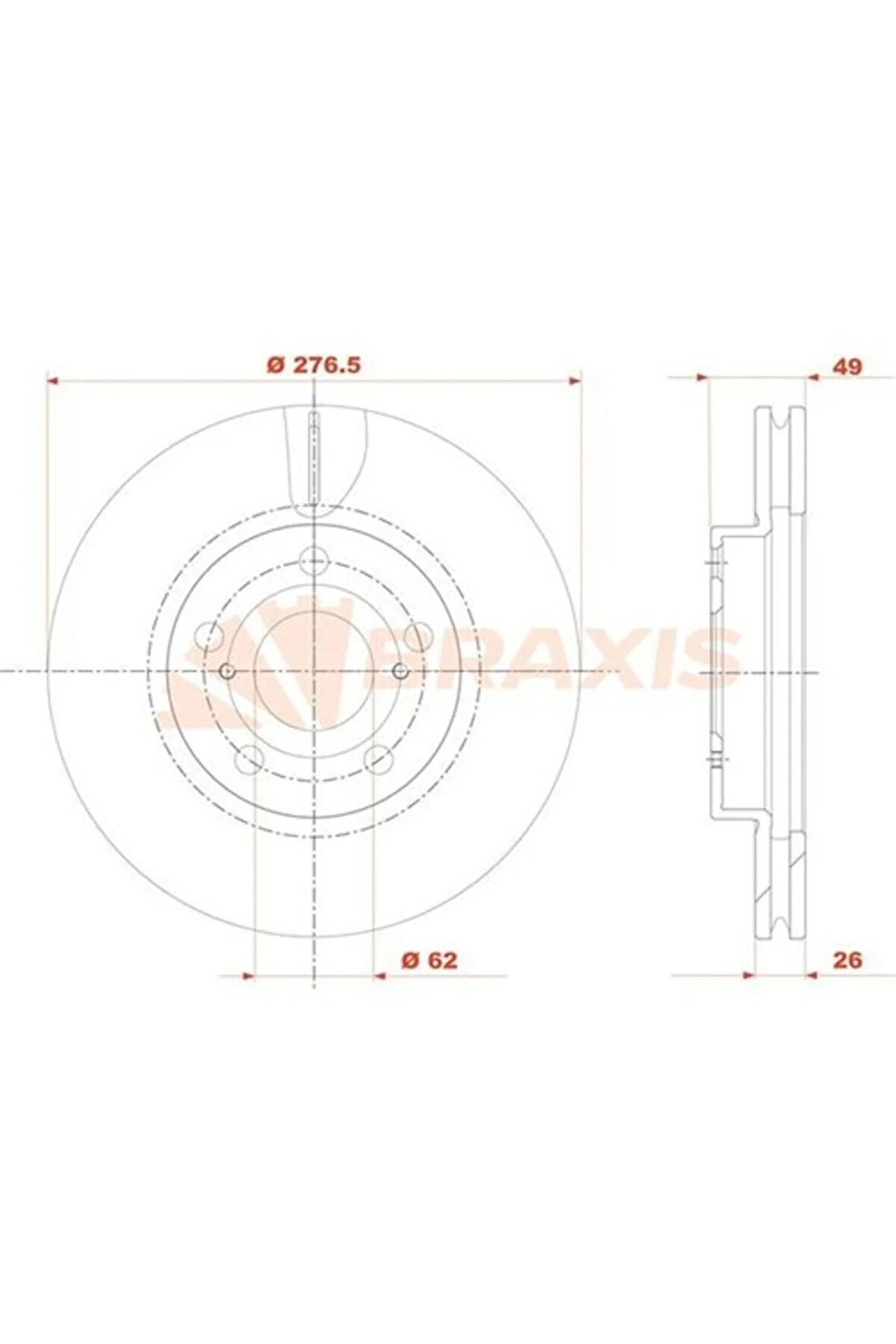 ON FREN DISKI AYNASI HAVALI TOYOTA COROLLA 13- AURIS 1.3 1.6 12- AURIS 1.4 D4D 12- 277-BRAXIS AE0812