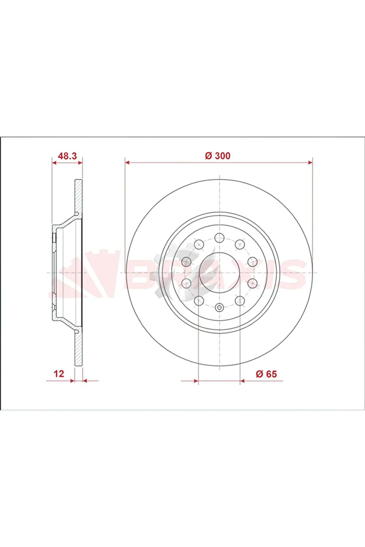 Fren Dıski Arka Golf Vıi 13 Passat Süperb Q3 15 Tiguan 16 Touran 15 Arteon 17
