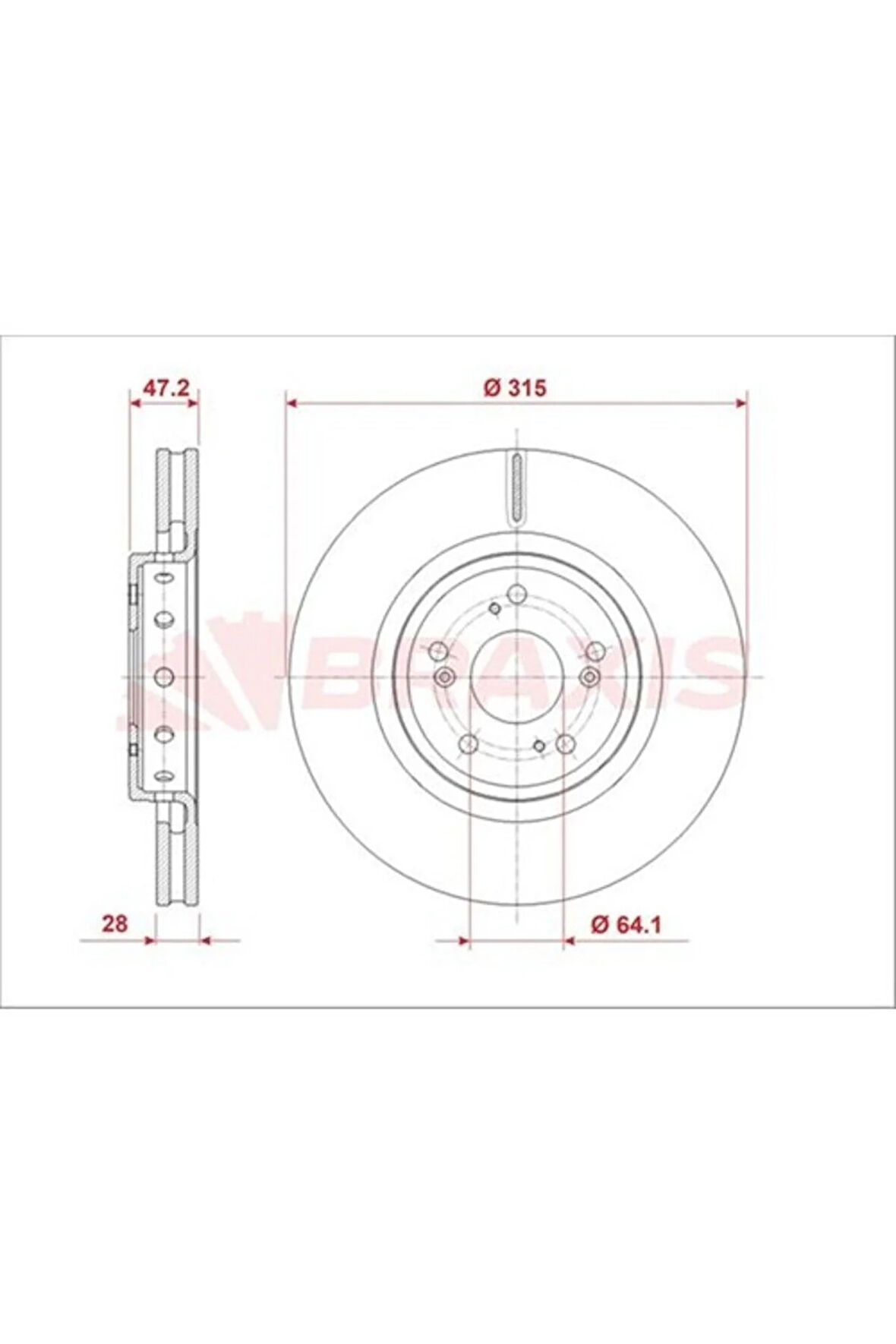 Fren Diski Ön Honda Crv 1.6 Dtec-2.2 Dtec 2012-> (315X5)
