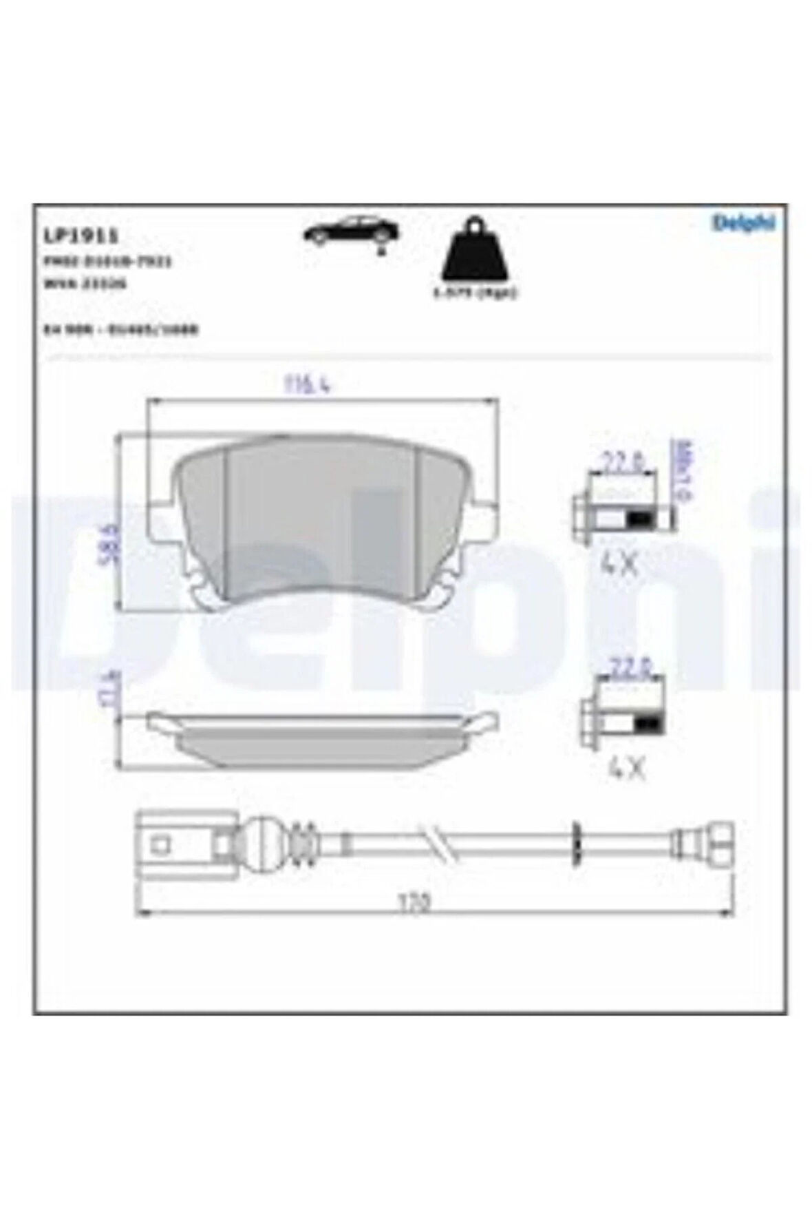 Fren Balatası Arka (116MM) T5 03-