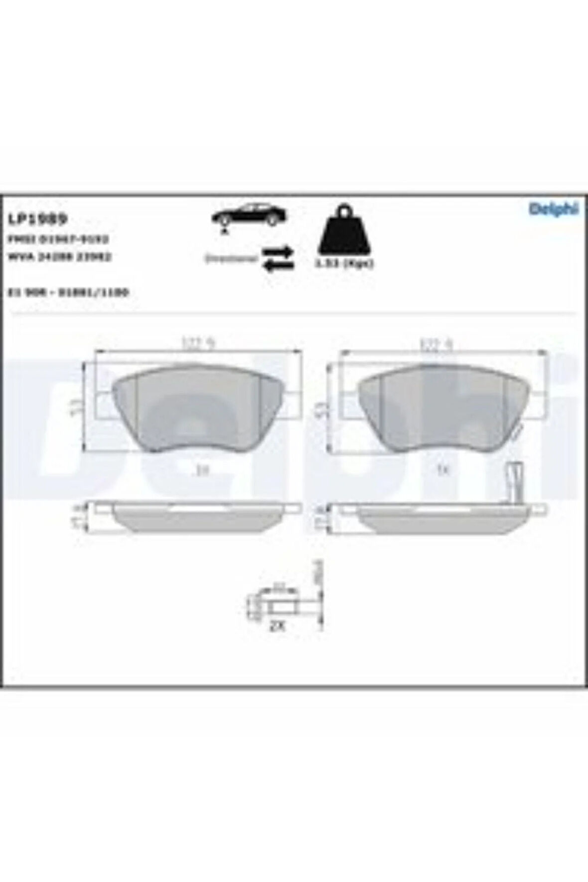 FREN BALATASI ON (122MM) CORSA D 1.0.1.2.1.3 CDTI 06-