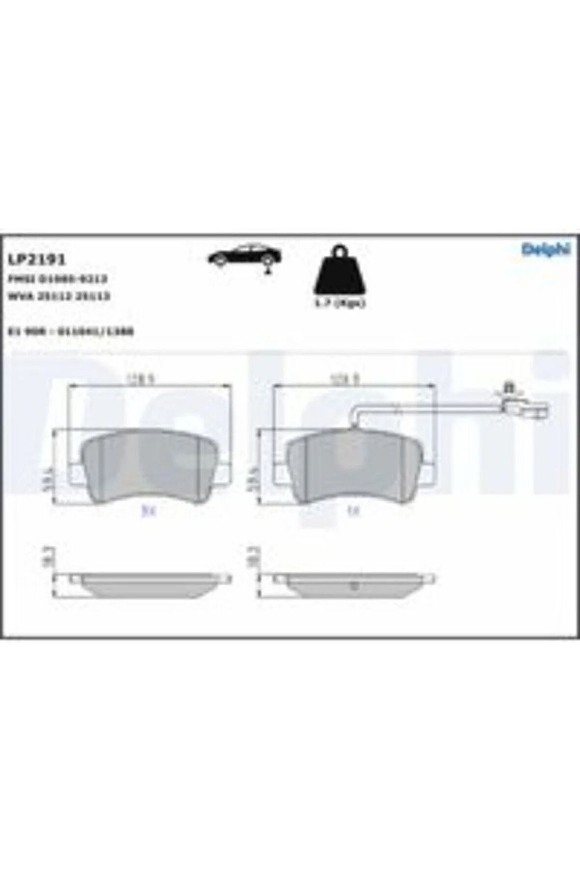 Fren Balatası Arka (128MM) Movano B Master Iv 10-