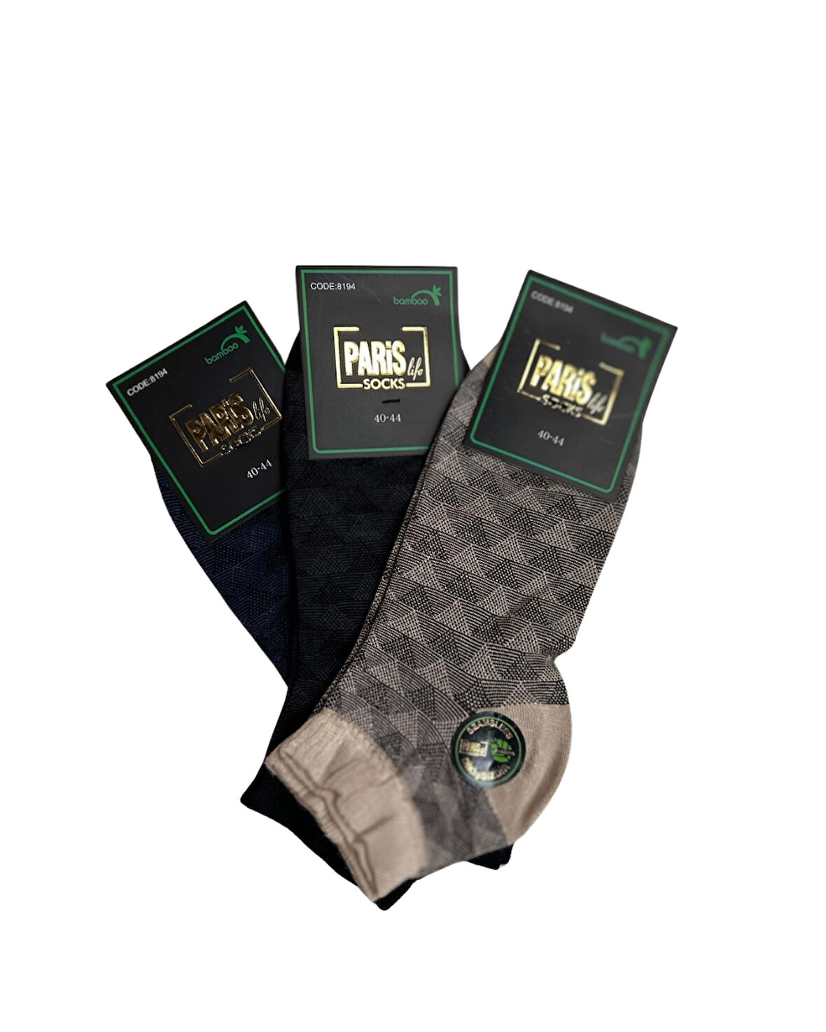 Paris Bambu Desenli Kısa Konçlu Erkek Patik Çorap 10 Adet