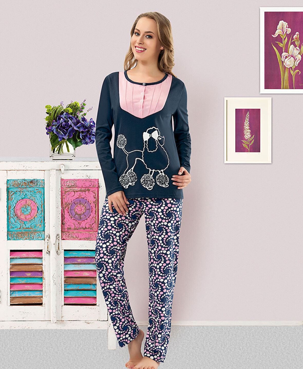 Baskılı Kadın Pijama Takım 814