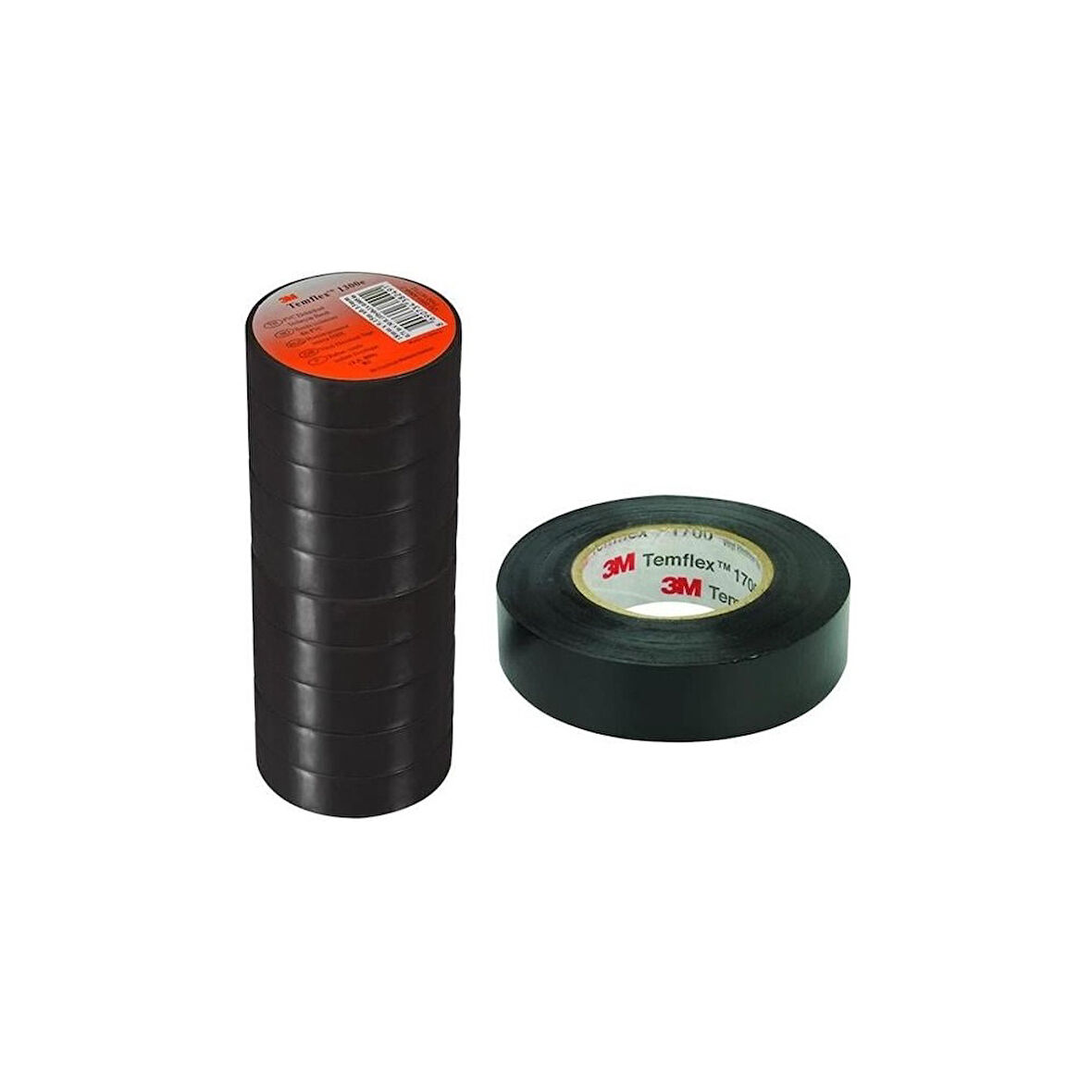 Temflex 1300E Siyah 10'lu Paket Pvc Izole Bant 0.13X19X0.13MM