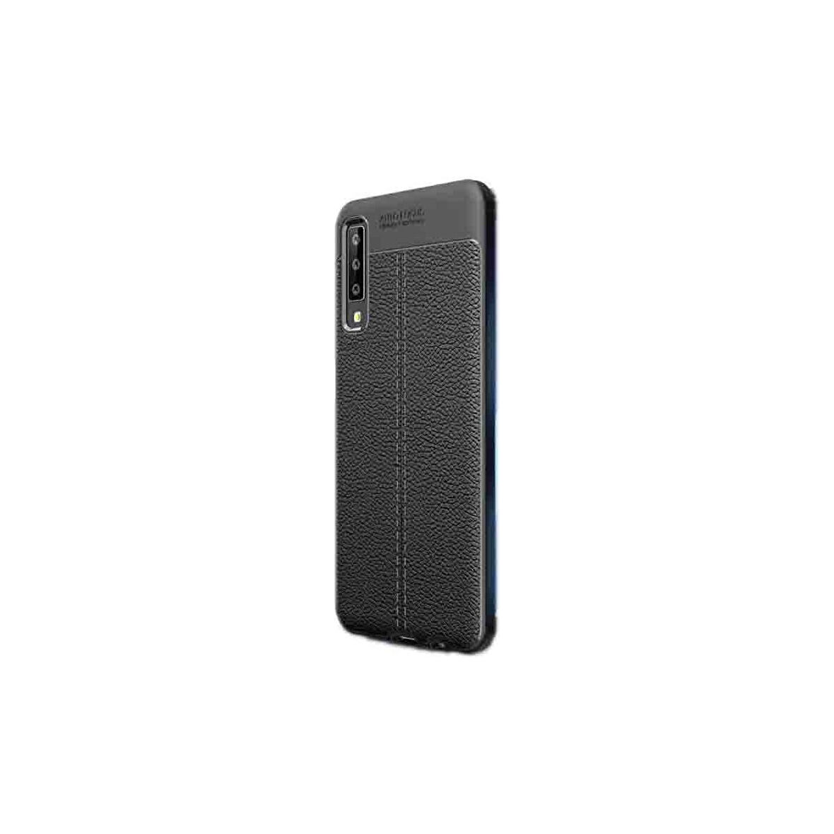 Teleplus Samsung Galaxy A50 Kılıf Niss Silikon Deri Görünümlü Siyah