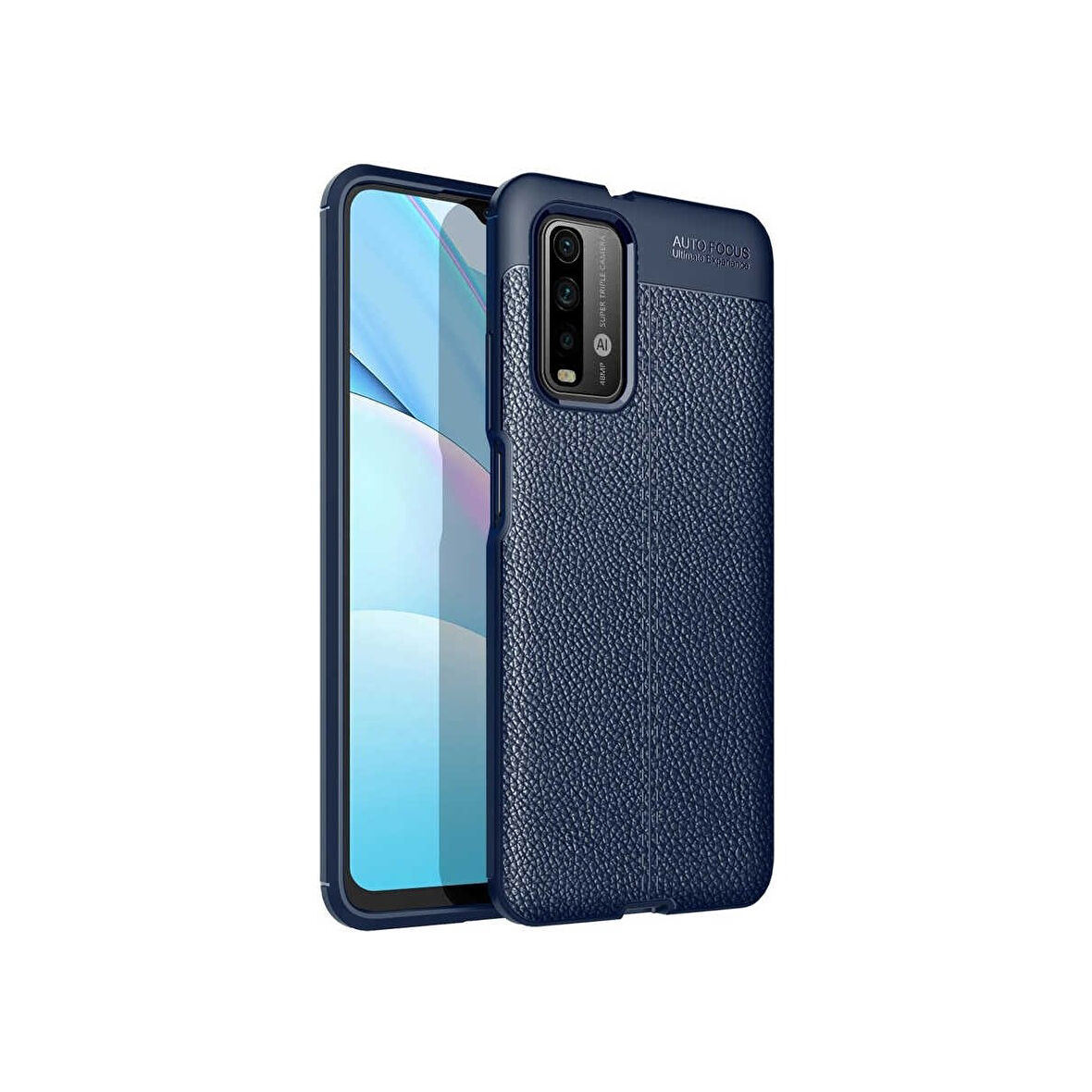 Teleplus Xiaomi Redmi Note 9 4g Kılıf Niss Silikon Deri Görünümlü Lacivert