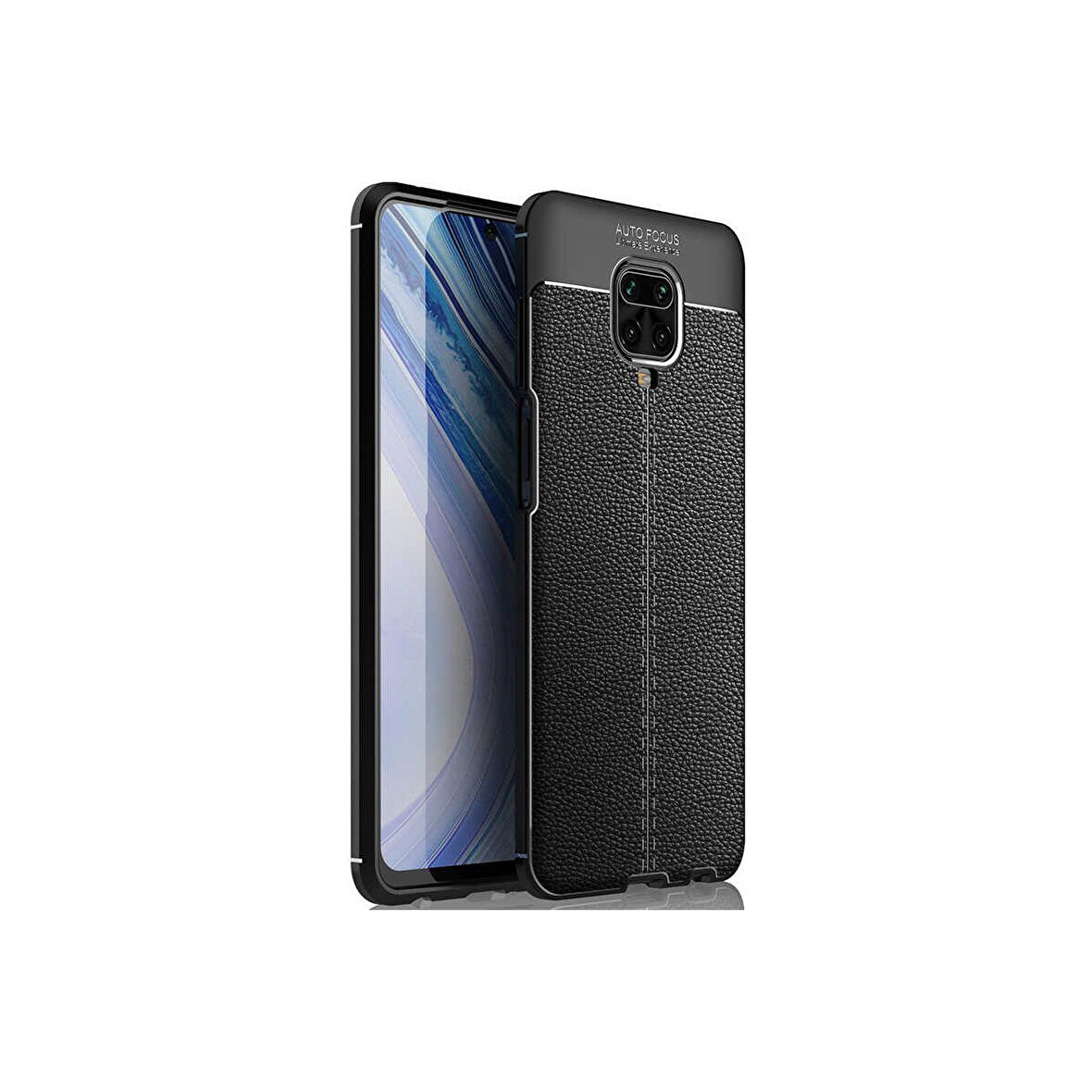 Teleplus Xiaomi Redmi Note 9s Kılıf Niss Silikon Deri Görünümlü Siyah