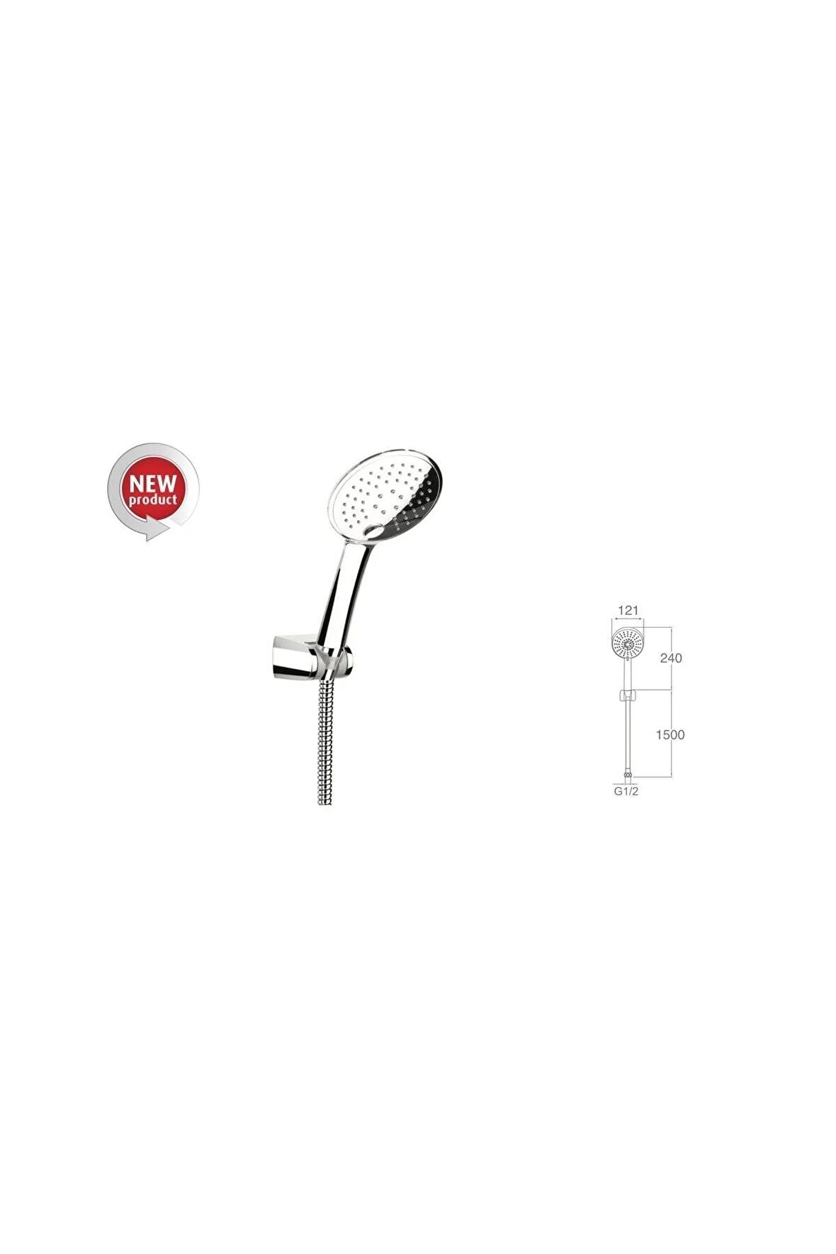 Mistillo 3 Fonksiyonlu Banyo Duş Başlık Seti Mafsallı Ve 150 Cm Paslanmaz Hortum Seti