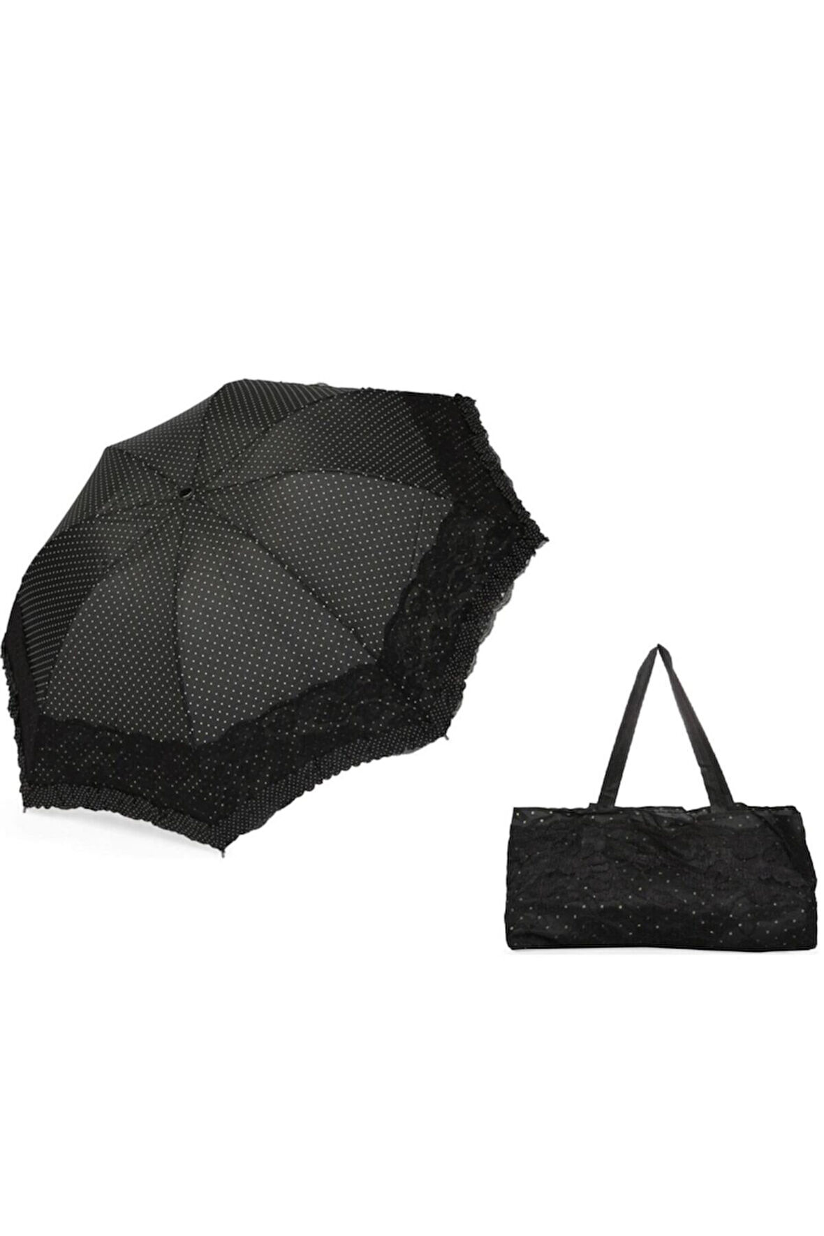 Marlux Dantelli Siyah Şemsiye
