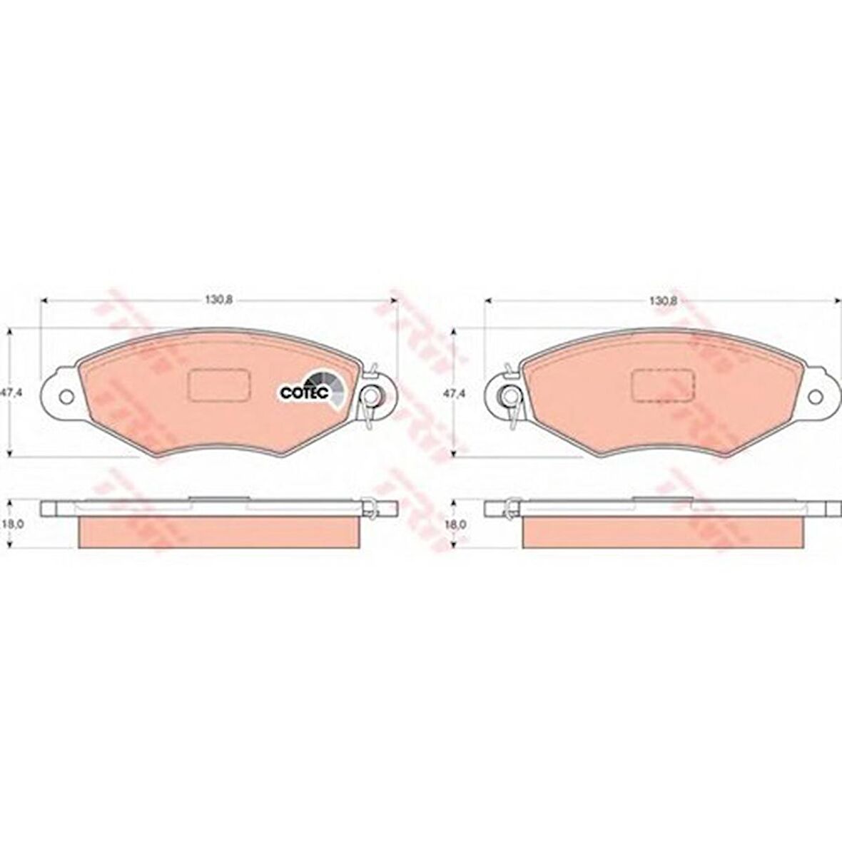 Trw Gdb1321 Ön Balata Kango 1.9 D 1.5Dci 97=>