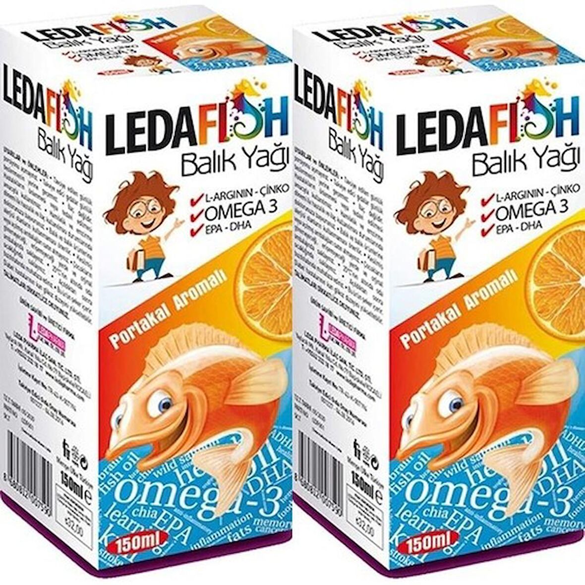 Ledapharma Ledafish Balık Yağı 150 Ml Portakal Aromalı- 2 Adet