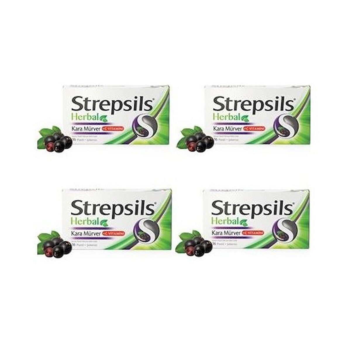 Strepsils Herbal Kara Mürver Aromalı 16 Pastil 4 Adet