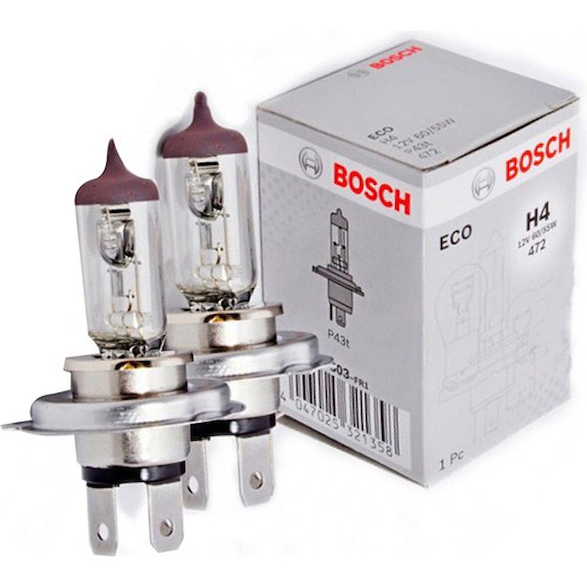 Bosch H4 Far Ampulü 12V 60/55W 2'li Takım