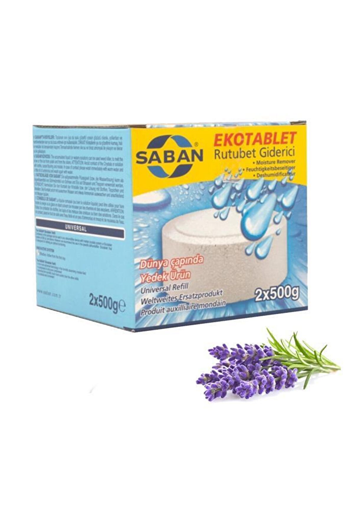 Saban Rutubet Giderici Nem Alıcı Yedek Tablet 2X500 gr - Lavanta Kokulu