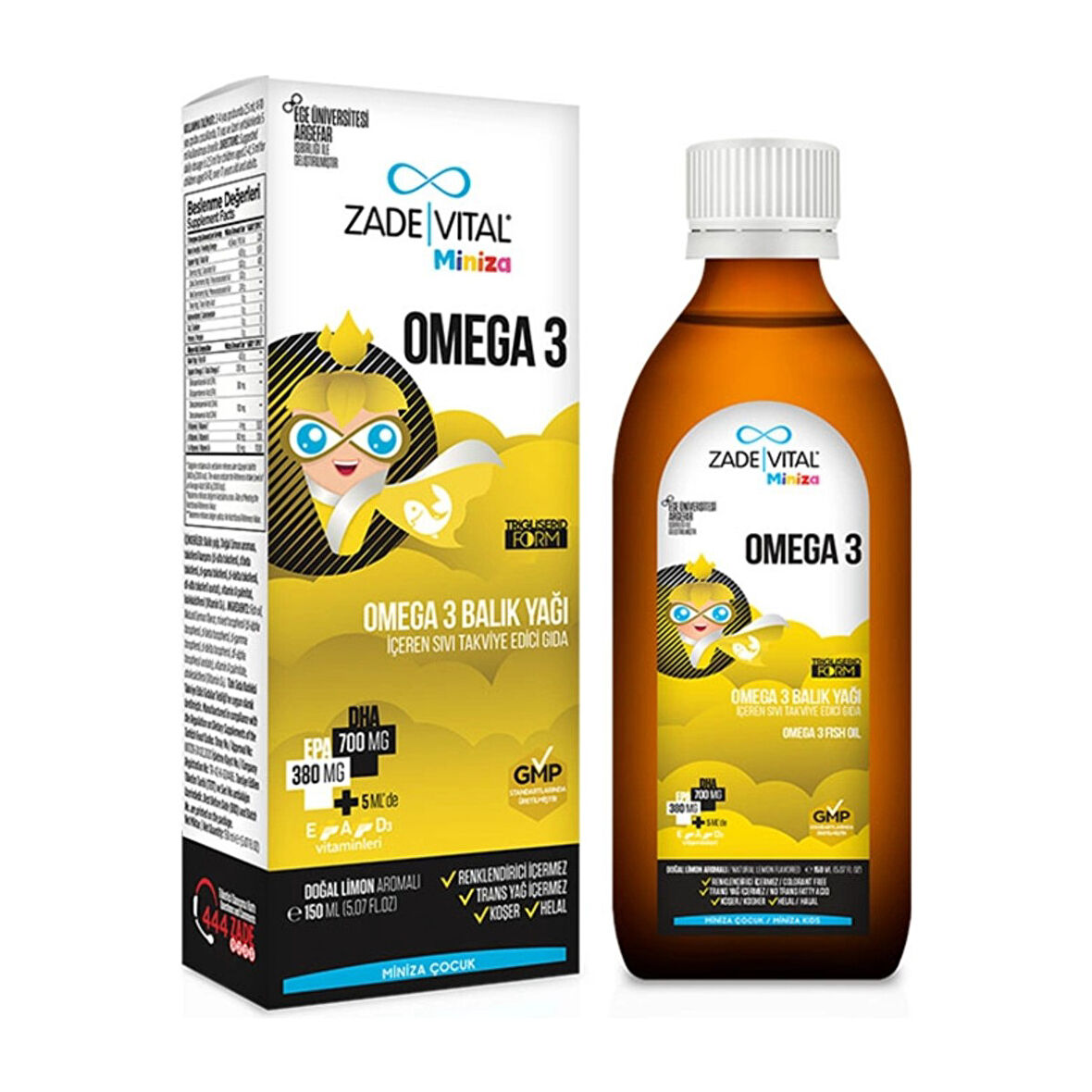 Miniza Omega 3 - Balık Yağı Içeren Sıvı Takviye Edici Gıda 150 ml