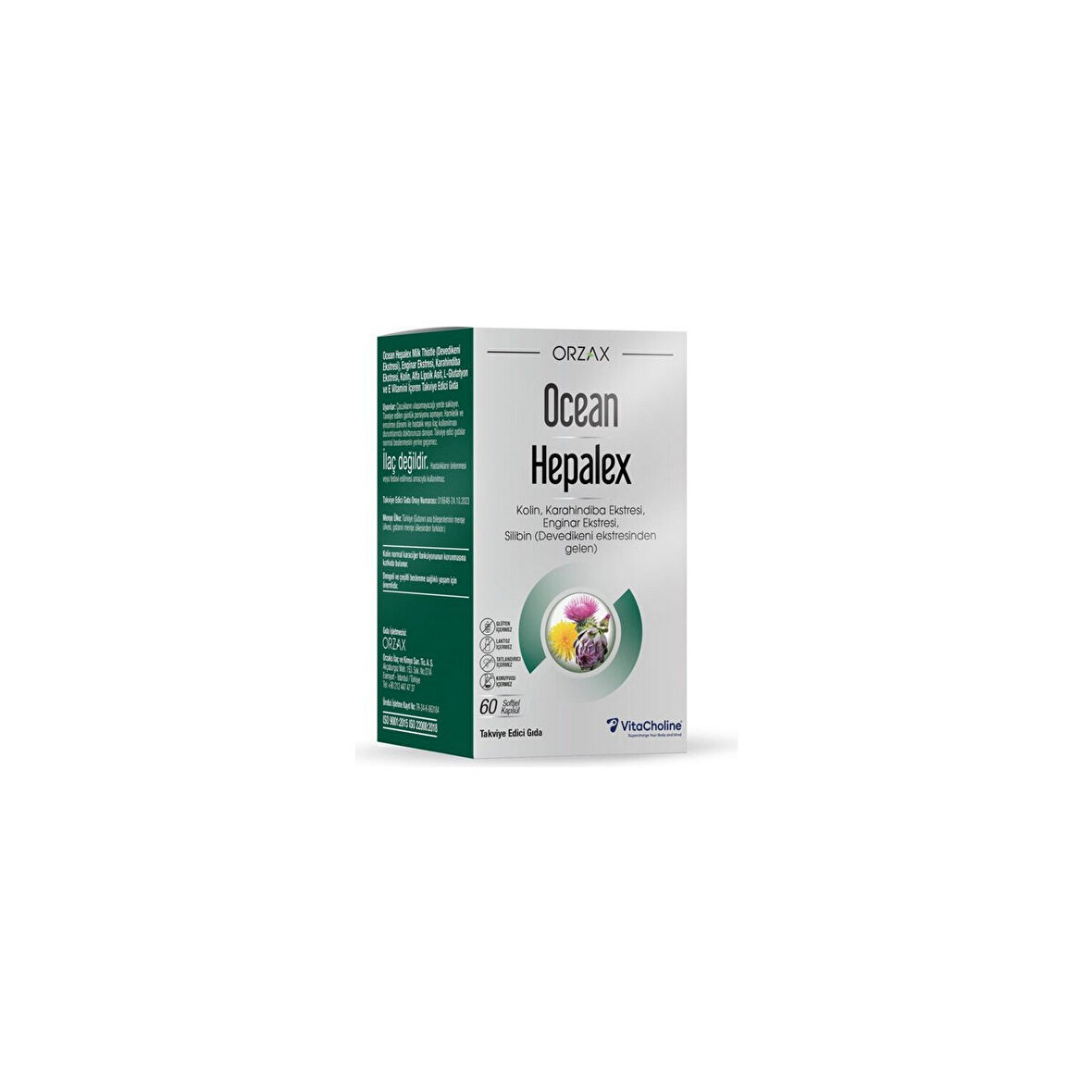 Orzax Hepalex Takviye Edici Gıda 60 Kapsül - Dezenfektan Hediyeli (%72 Alkol)