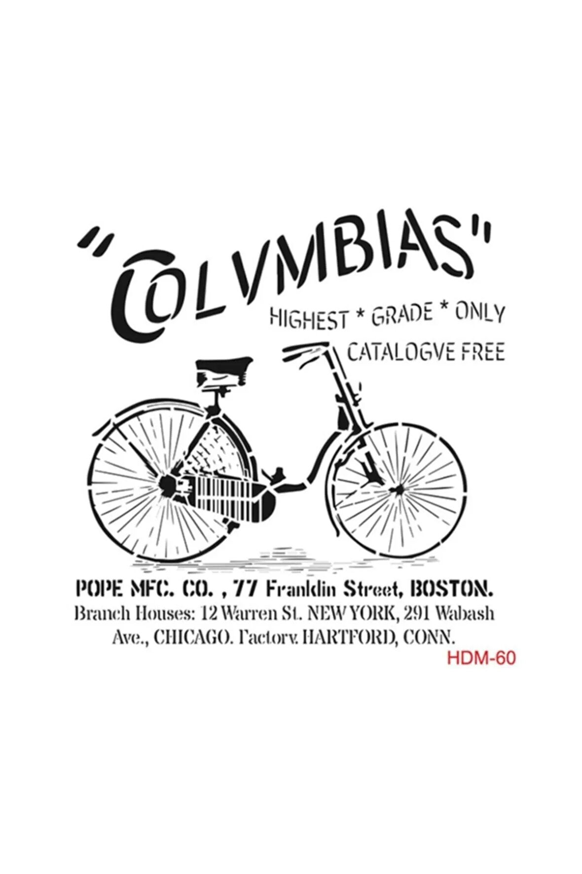 Bisiklet Stencil (şablon) 25x25 Cm