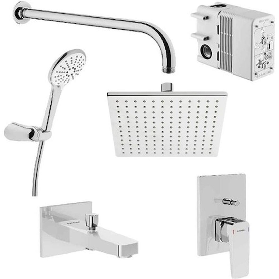 Artema Root Square A49280 Gümüş Banyo Bataryası Seti