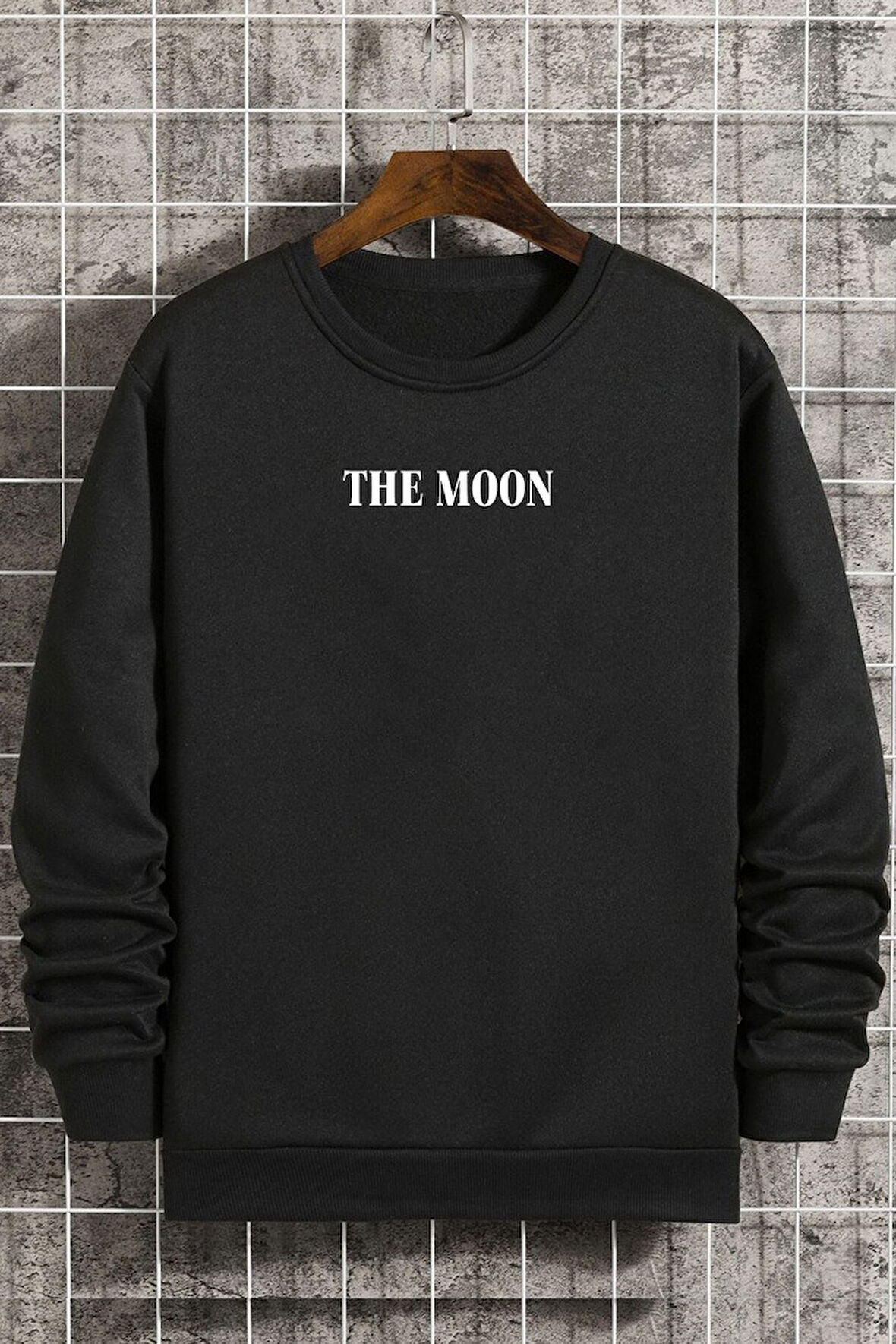 Uyguntarz Unisex The Moon Bisiklet Yaka Sweatshirt