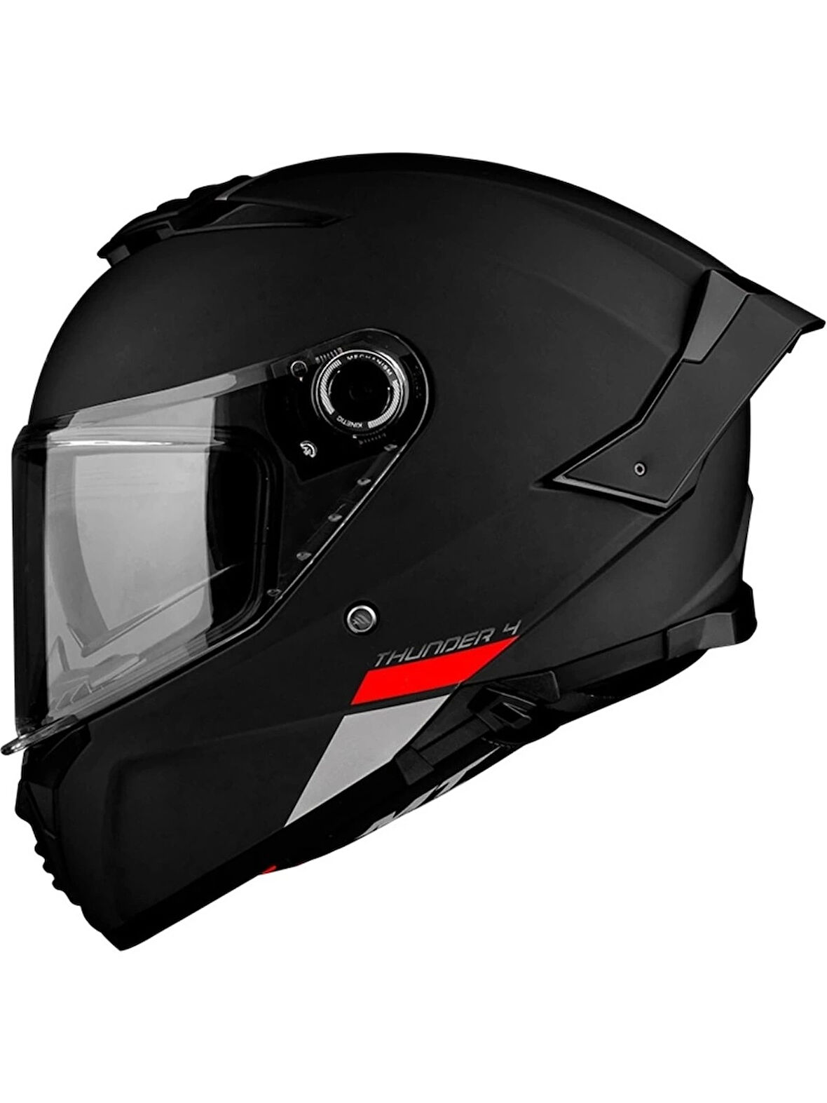 Mt Helmets Kask Thunder 4 Sv Solıd A1 Matt Black Şeffaf Vizör