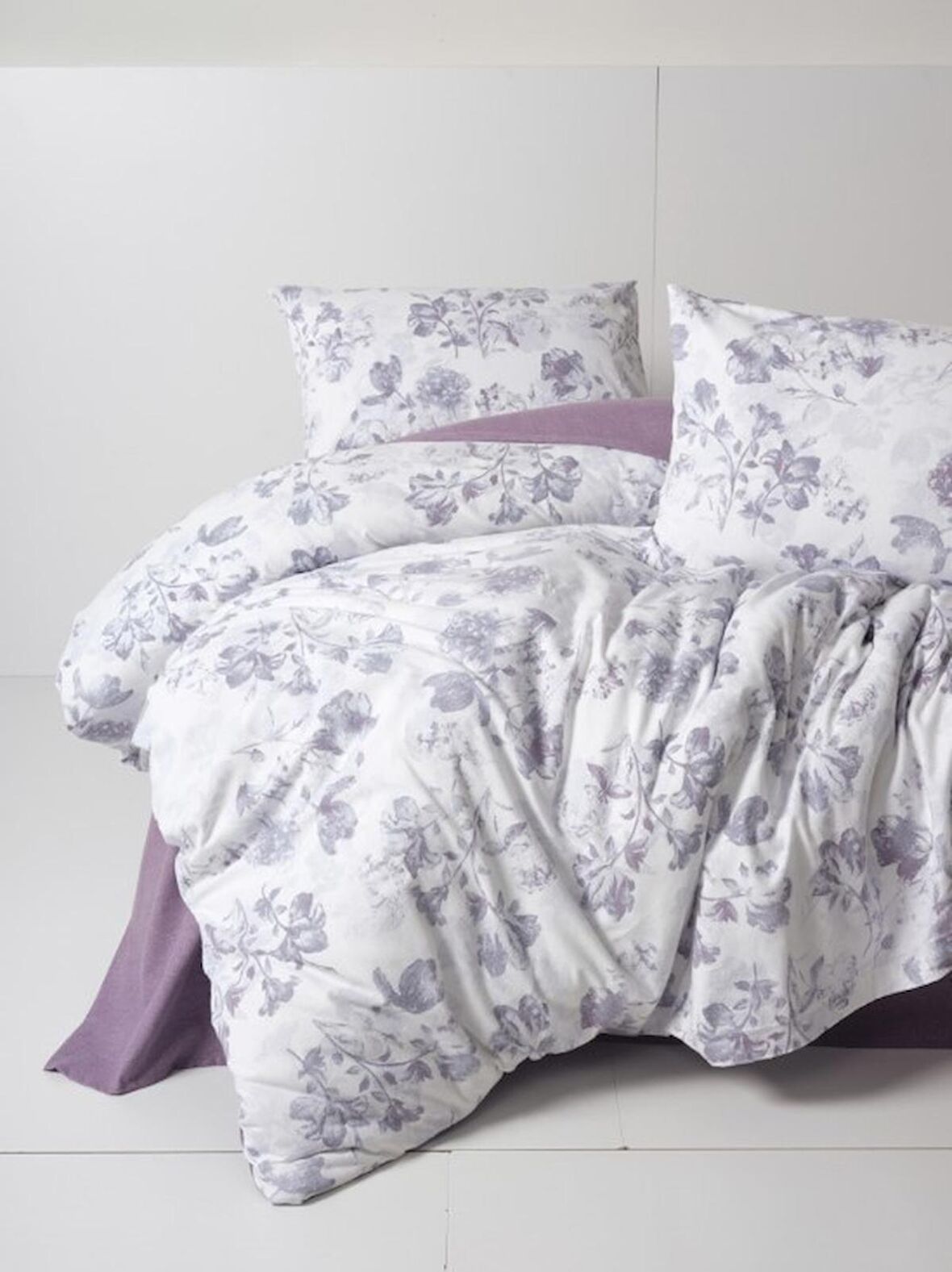 Cotton Box Flanel Nevresim Takımı Çift Kişilik Sadie Mor