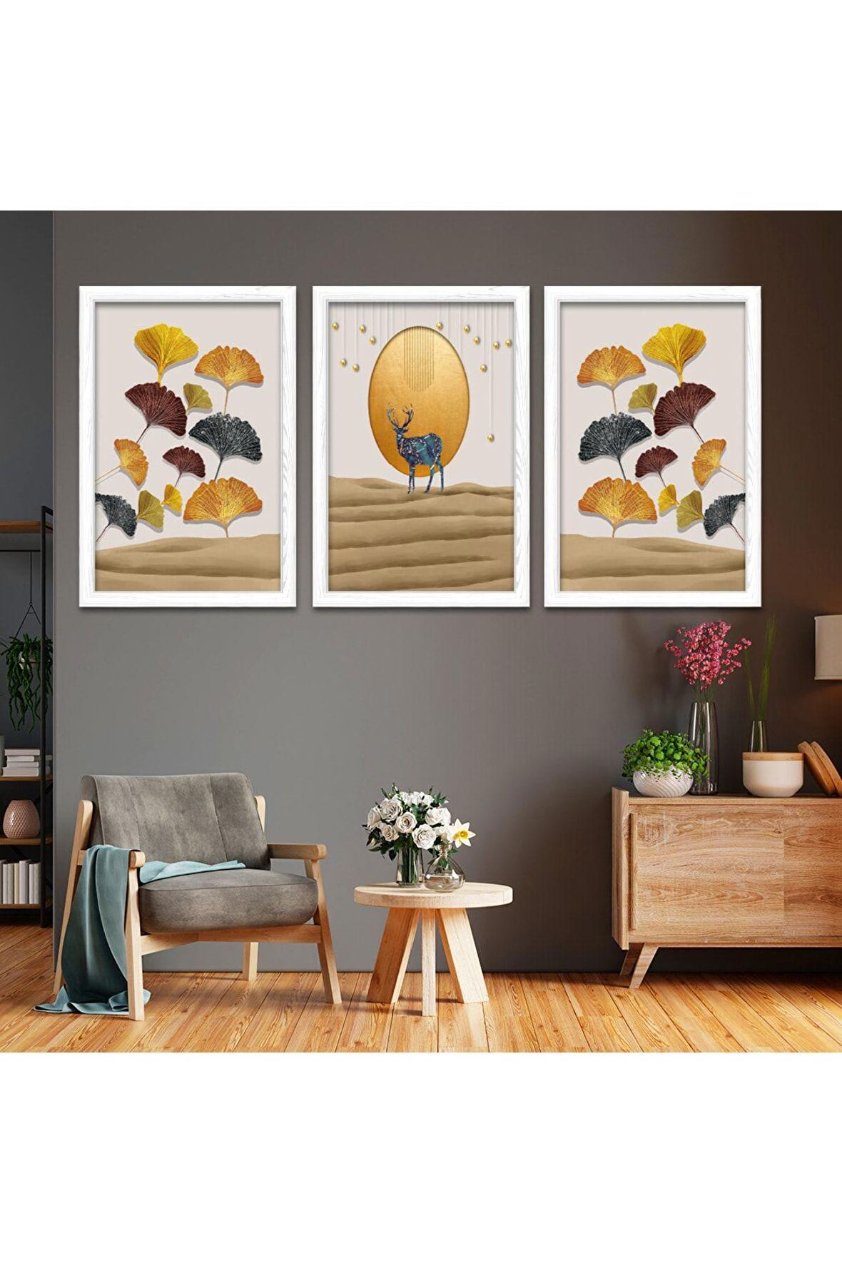 120x80 Cm Mavi Kelebek Kanvas Tablo