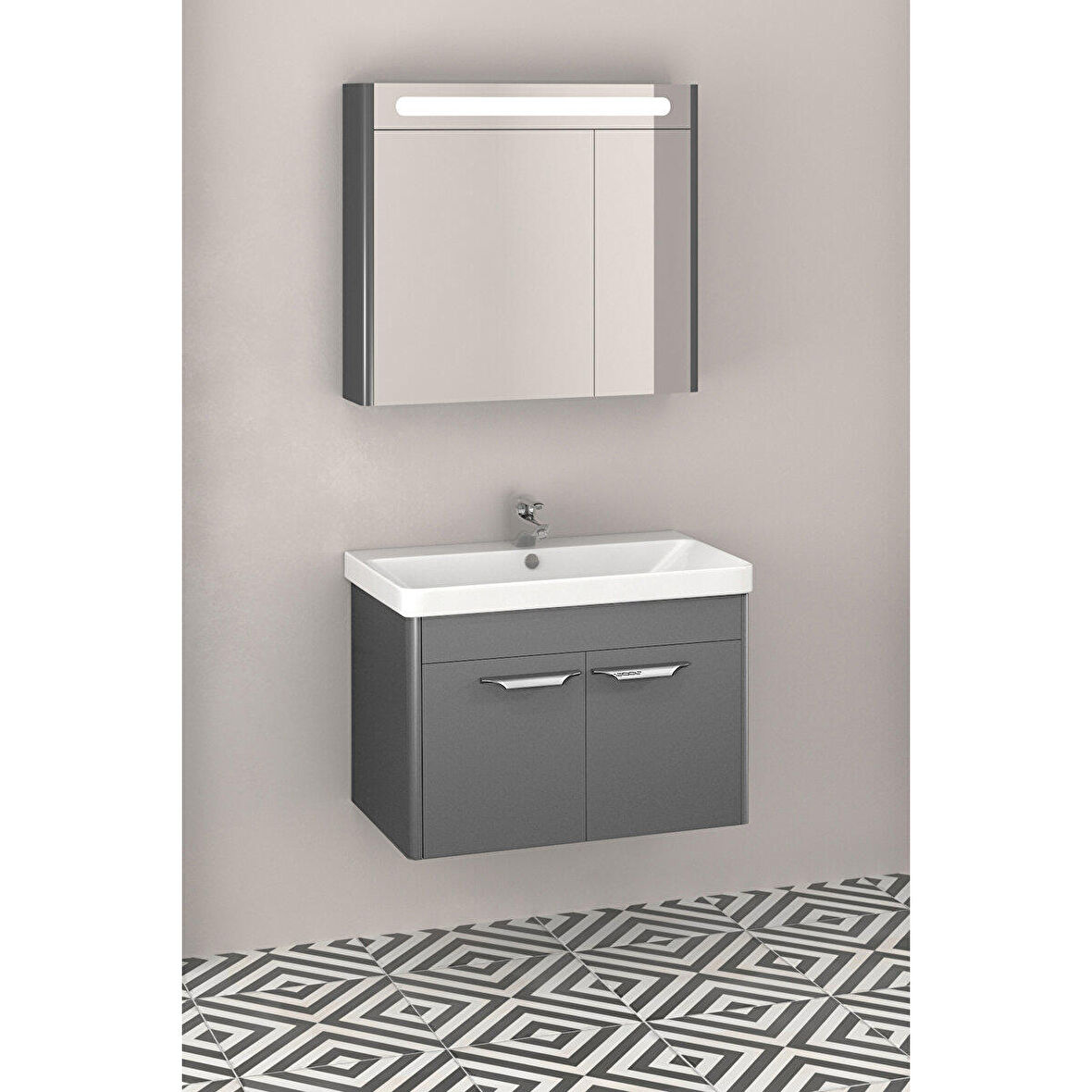 MAUNA 80 CM BANYO DOLABI ANTRASİT - BOY DOLAP HARİÇ 